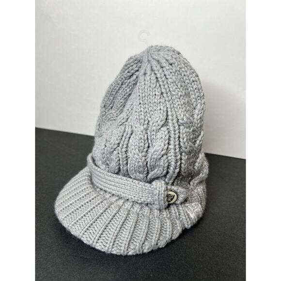 New Era Accessories - NEW ERA NFL Oakland Raiders Womens Button Blast Knit Beanie Hat Gray NWT